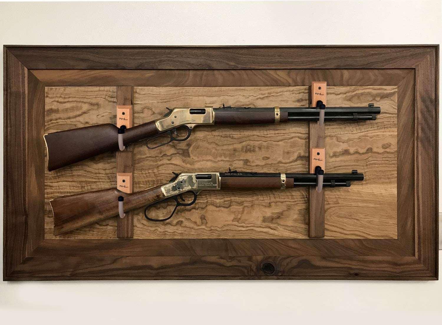 Real Hardwood Gun Rack and Shotgun Hooks Rifle Hangers Store Rifle