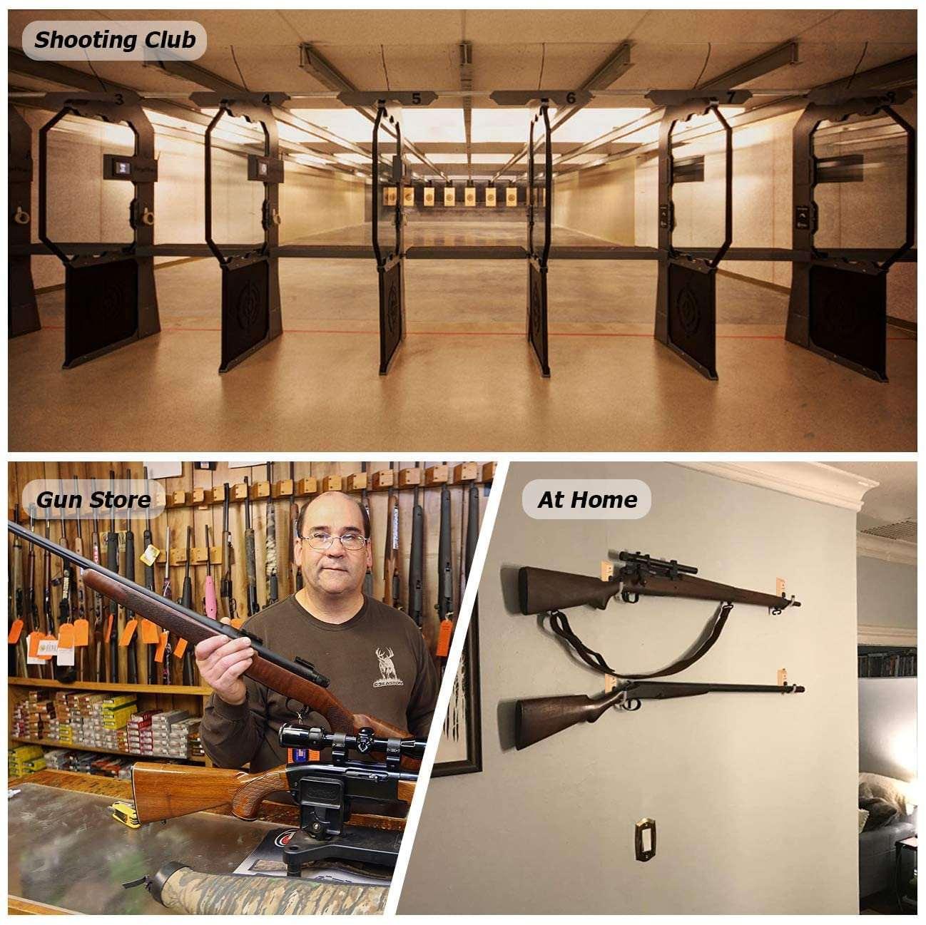 Metal Gun Rack Wall Mount Rifle Shotgun Hooks and Bow Mount