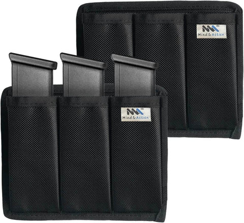 Triple Magazine Pouch for Gun Safes Organization, Pistol Mag Holder Indoor Gun Safe Accessory